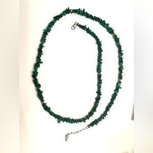 Beautiful long Malachite chip necklace by Carolyn Pollack